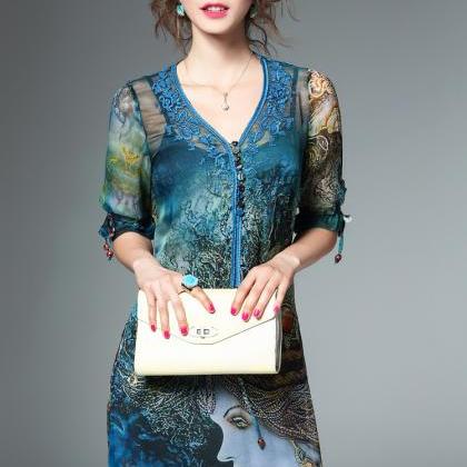 High-end Spring Summer Silk Embroidery Embroidered..