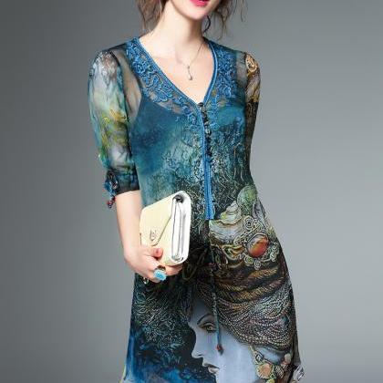 High-end Spring Summer Silk Embroidery Embroidered..
