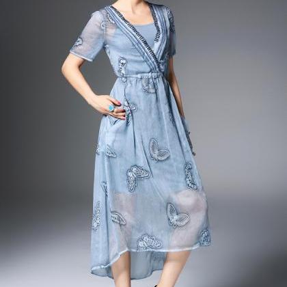 Brand Fashion Women Spring Summer Embroidery..