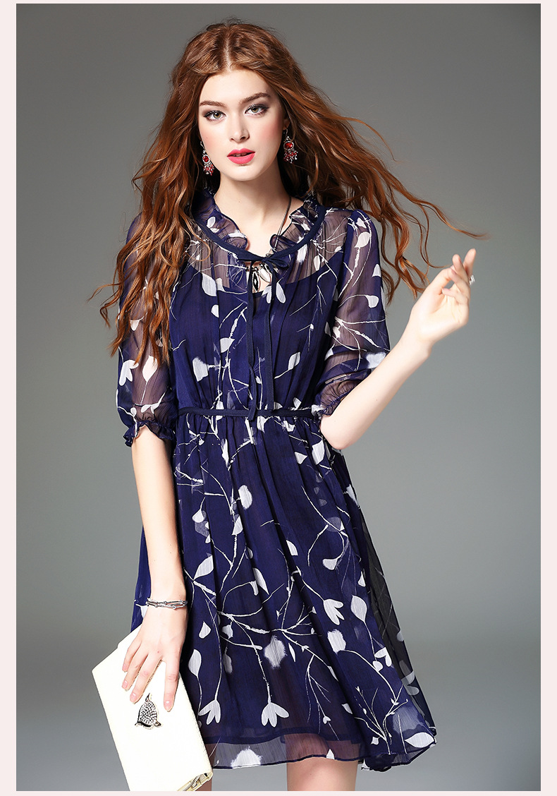 Dhl High End Spring Women Summer Print Dress-yr2052
